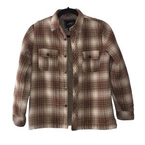 O’Neill boys brown & tan plaid flannel